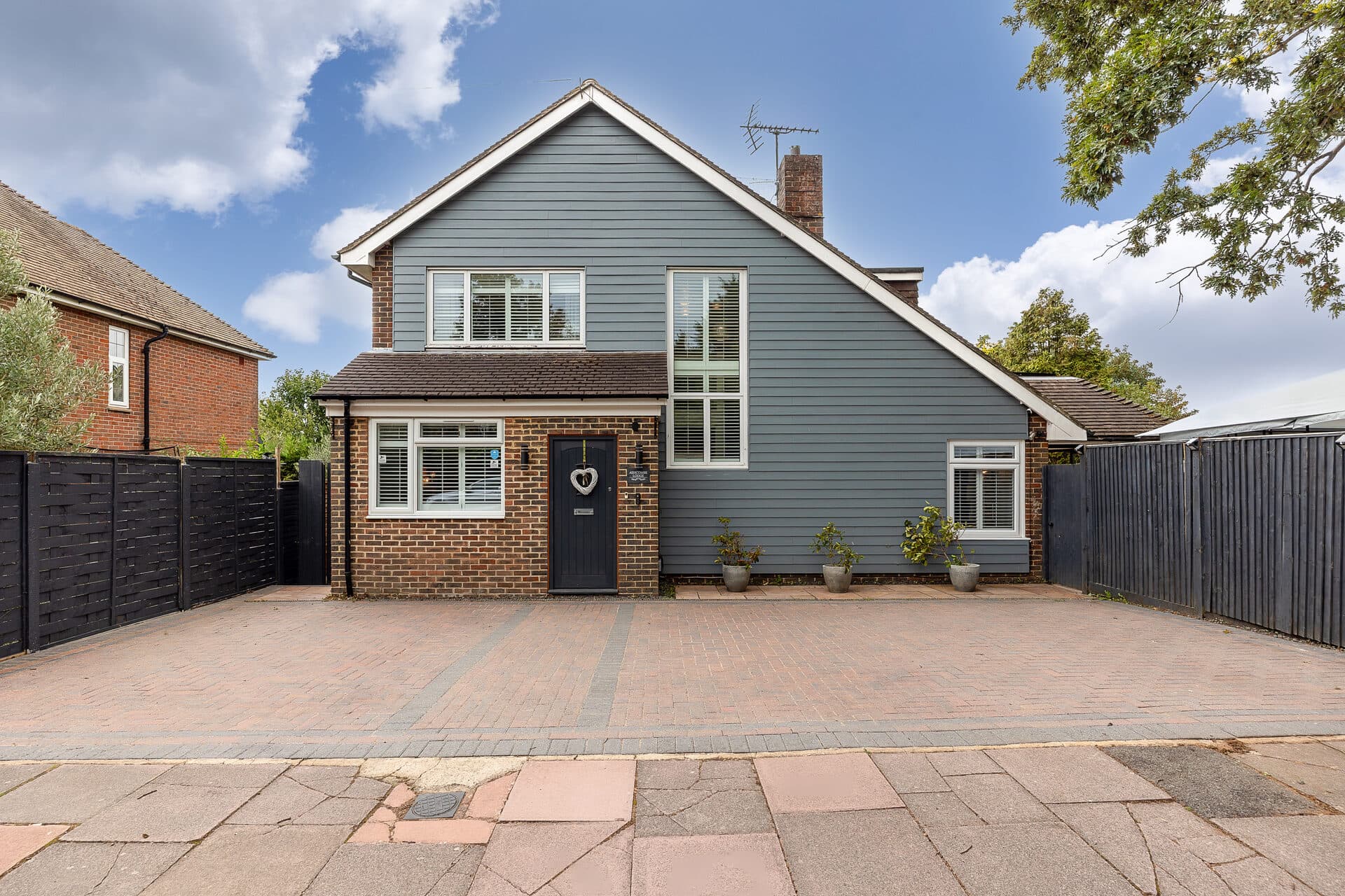 Front exterior and private driveway at Ashcombe Lodge, Worthing