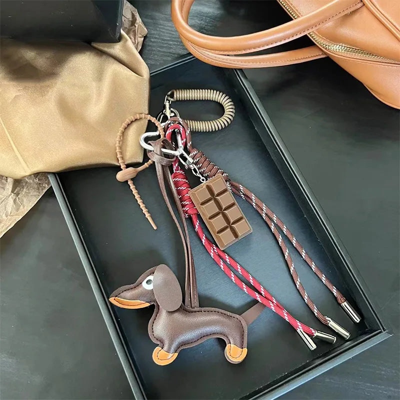 Dachshund Keychain Set with Food Charms