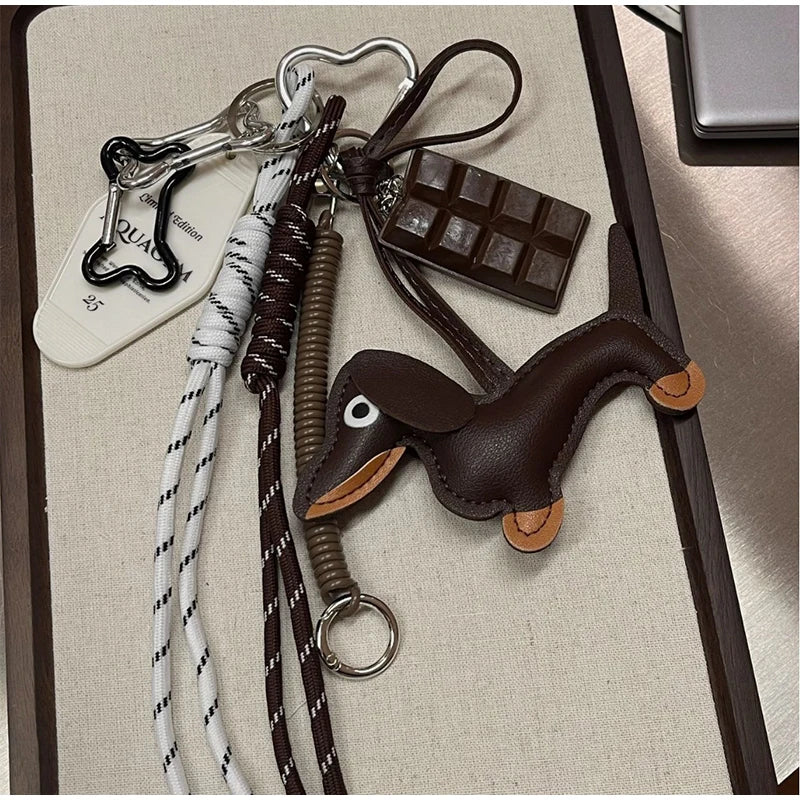 Dachshund Keychain Set with Food Charms