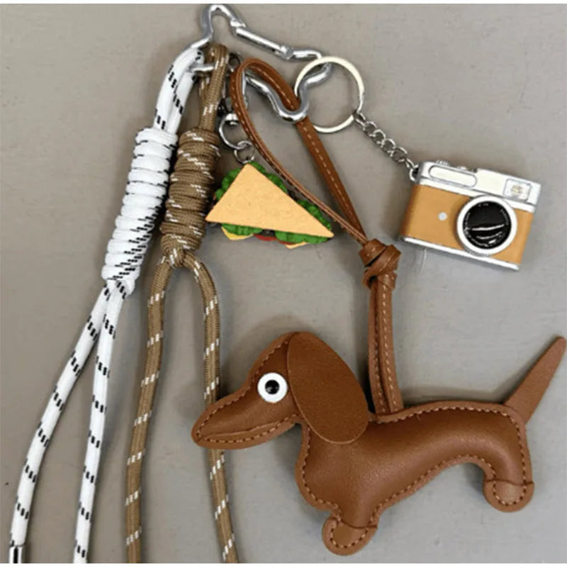 Dachshund Keychain Set with Food Charms