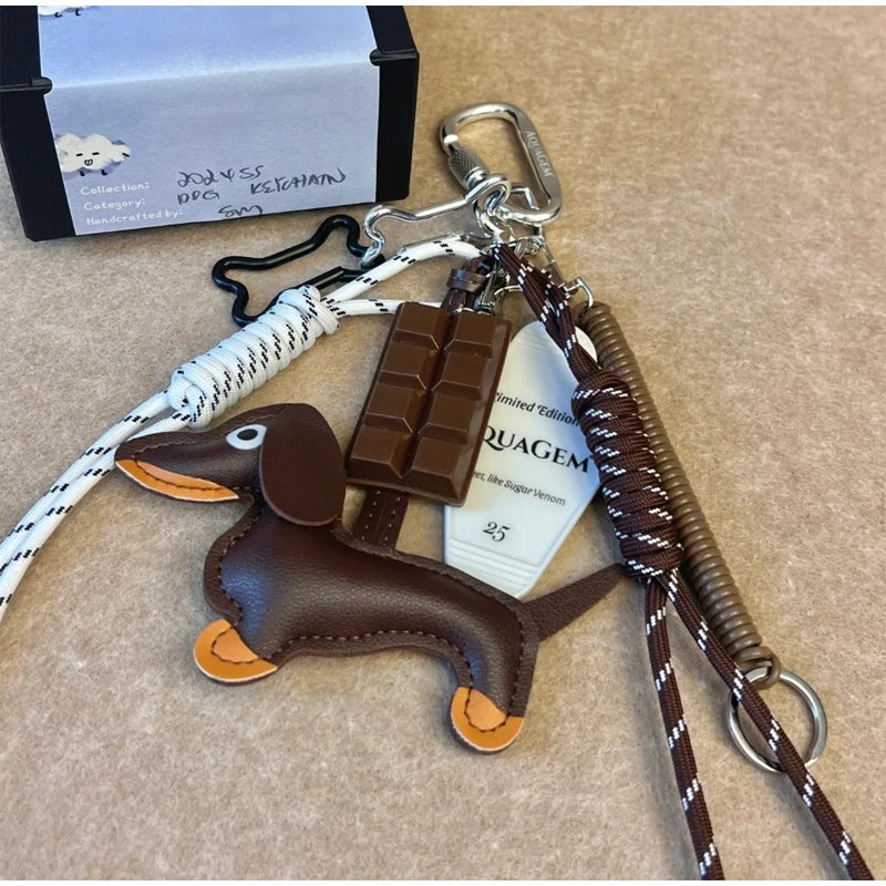 Dachshund Keychain Set with Food Charms