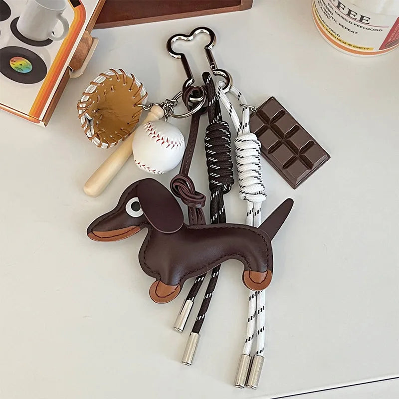 Dachshund Keychain Set with Food Charms