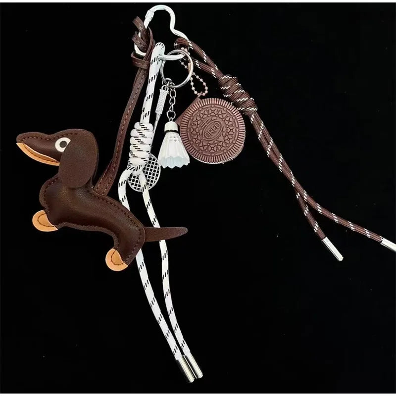 Dachshund Keychain Set with Food Charms