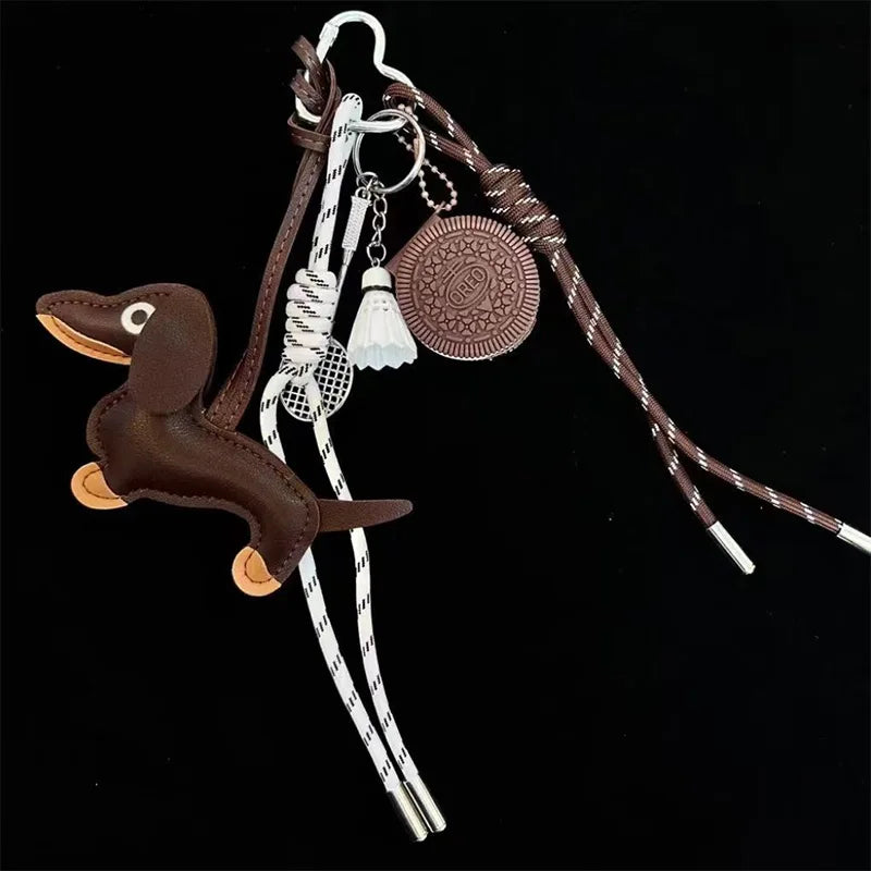 Dachshund Keychain Set with Food Charms