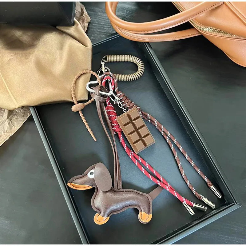 Dachshund Keychain Set with Food Charms