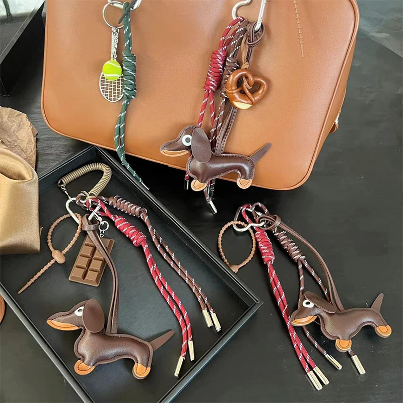 Dachshund Keychain Set with Food Charms