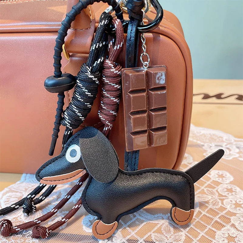 Dachshund Keychain Set with Food Charms