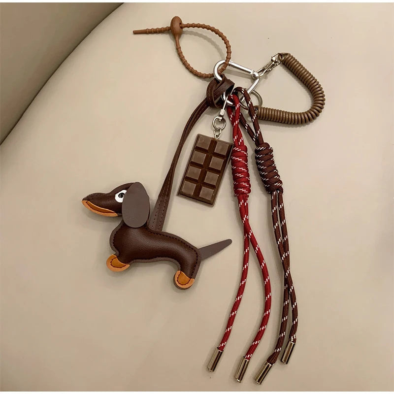 Dachshund Keychain Set with Food Charms