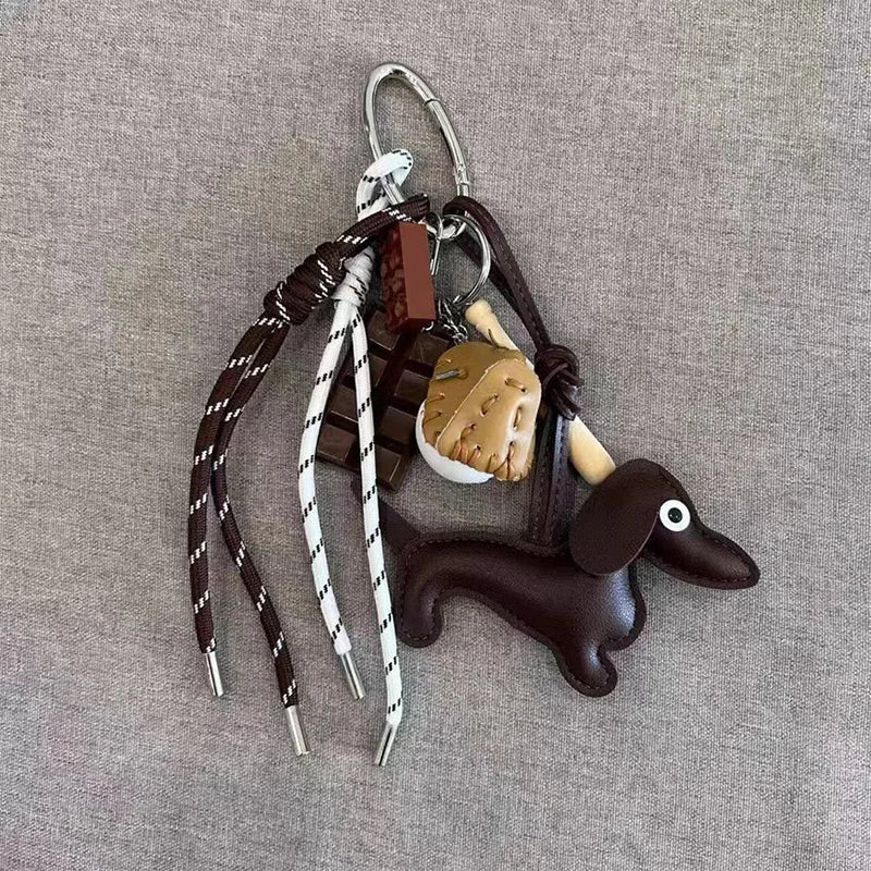 Dachshund Keychain Set with Food Charms