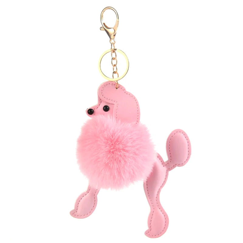 Hairball Poodle Dog Pom Pom Key Chain for Women Car Bag Pendant Key Chain Accessories Cute Keychain Charm Animal Jewelry Gift