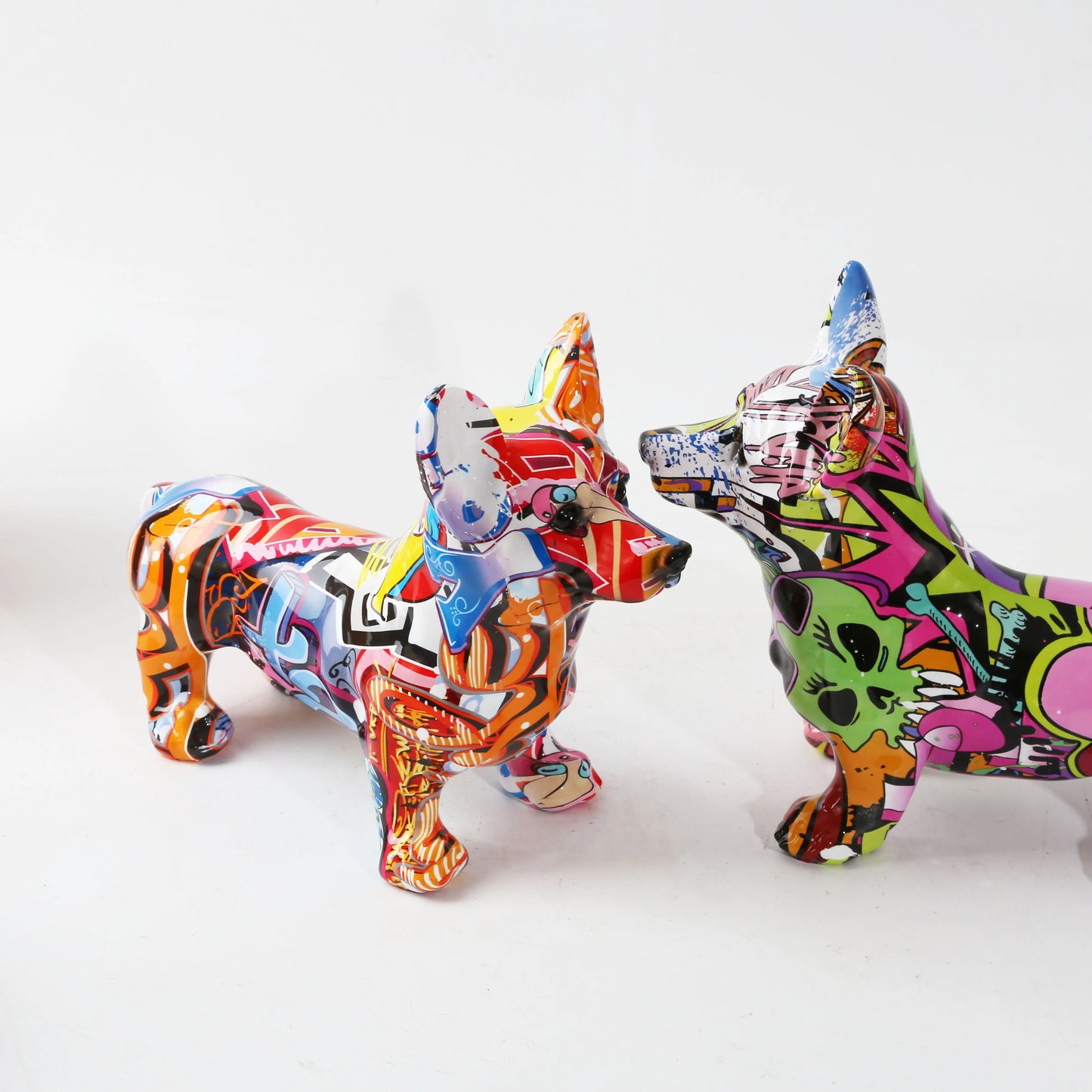 Graffiti Corgi Painting Sculpture