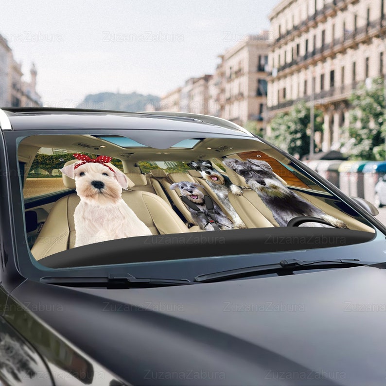 Funny Schnauzer Car Sunshade