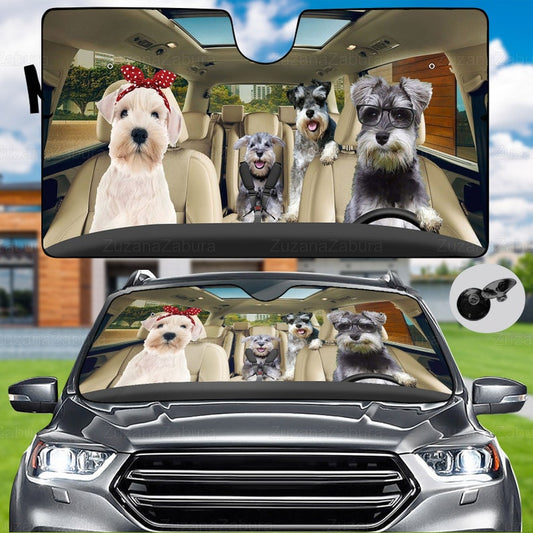 Funny Schnauzer Car Sunshade