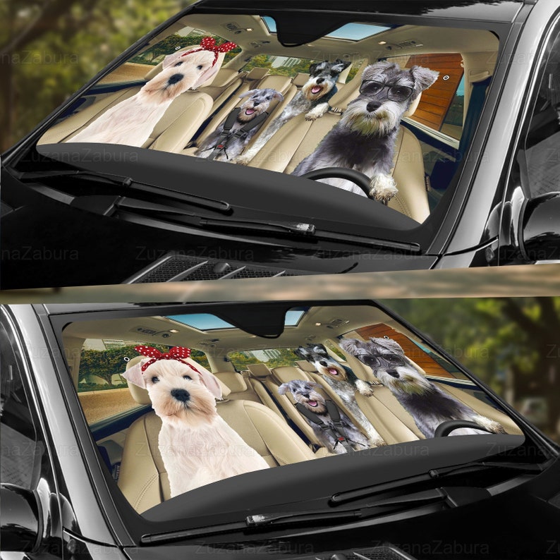 Funny Schnauzer Car Sunshade