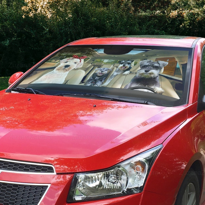 Funny Schnauzer Car Sunshade