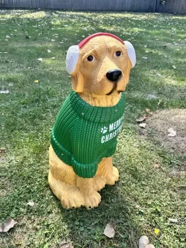 Golden Retriever Christmas Sculpture