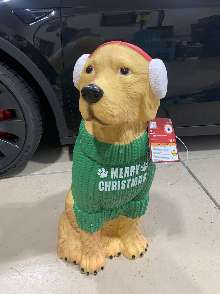 Golden Retriever Christmas Sculpture