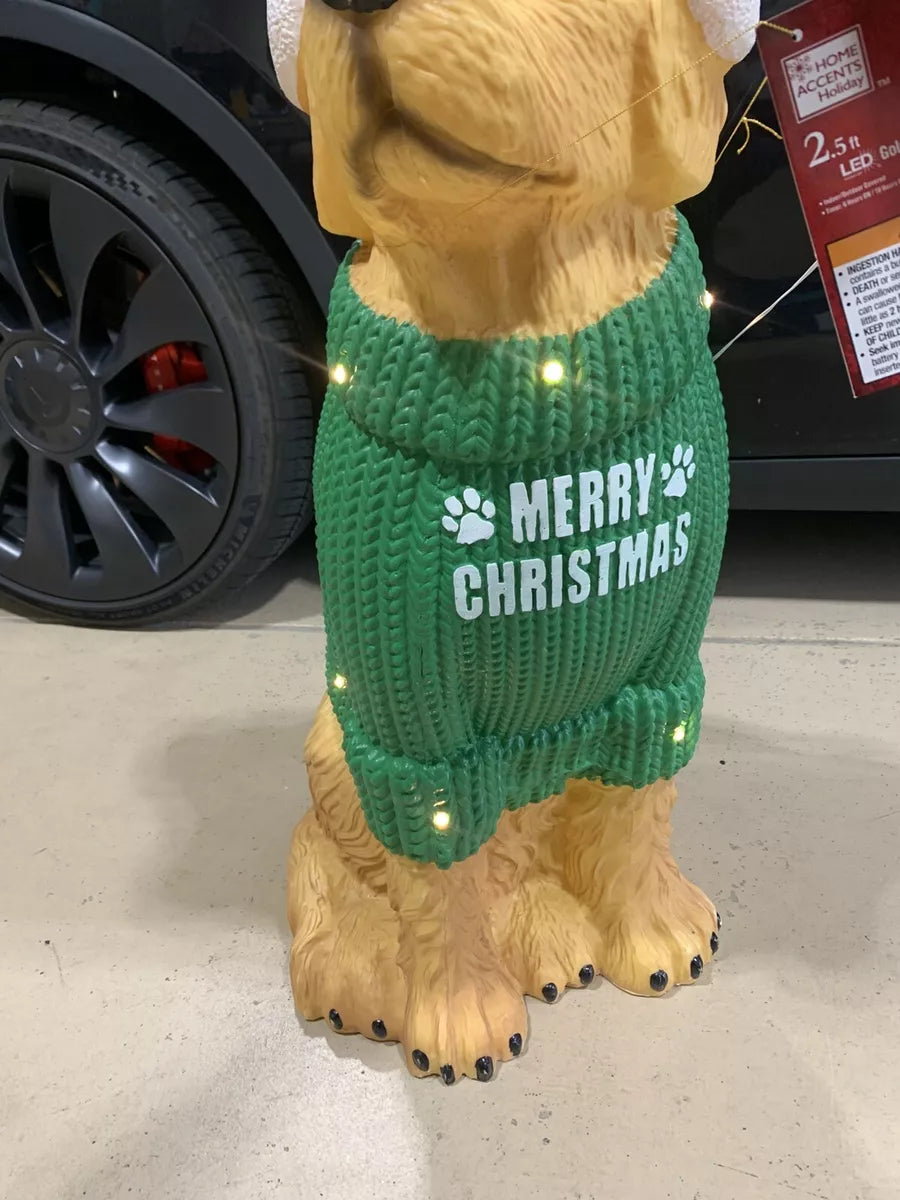 Golden Retriever Christmas Sculpture