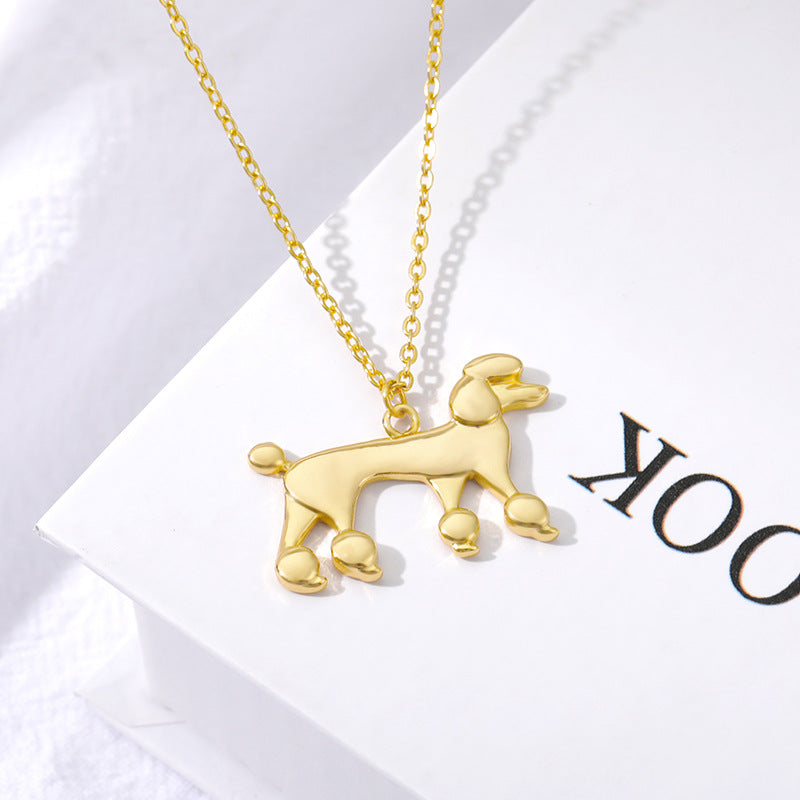 Vintage Poodle Necklace | Gold Stainless Steel Chain