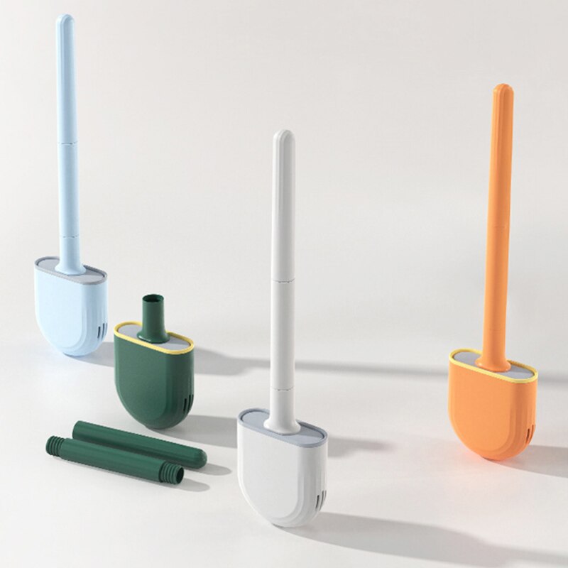 Soft Silicone Toilet Brush w/ Holder