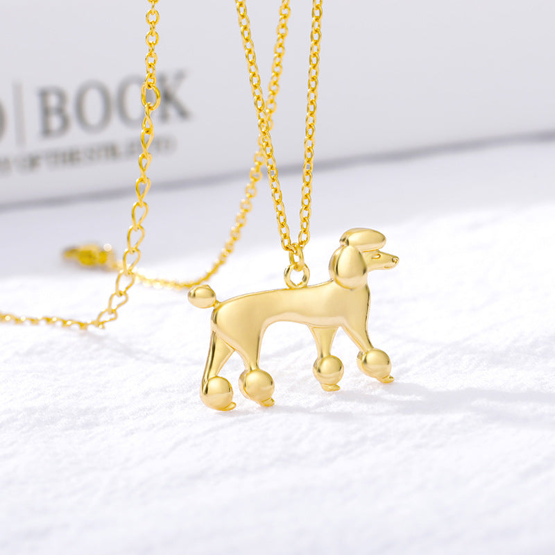 Vintage Poodle Necklace | Gold Stainless Steel Chain