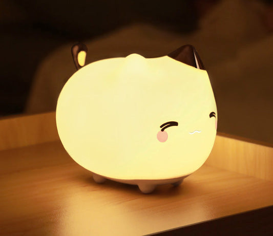 Veilleuse LED rechargeable en silicone avec capteur tactile multicolore Cute Kitty