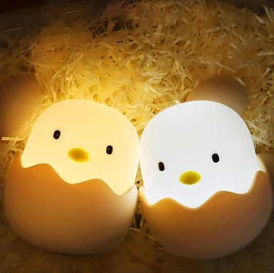 Veilleuse LED rechargeable en silicone avec capteur tactile mignon poussin